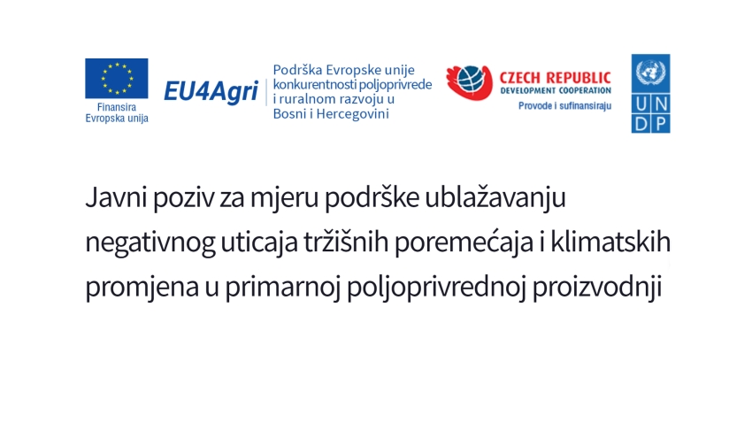 Javni poziv za mjeru podrške ublažavanju negativnog uticaja tržišnih poremećaja i klimatskih promjena u primarnoj poljoprivrednoj proizvodnji