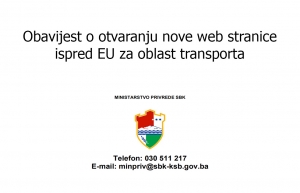 Obavijest o otvaranju nove web stranice ispred EU za oblast transporta