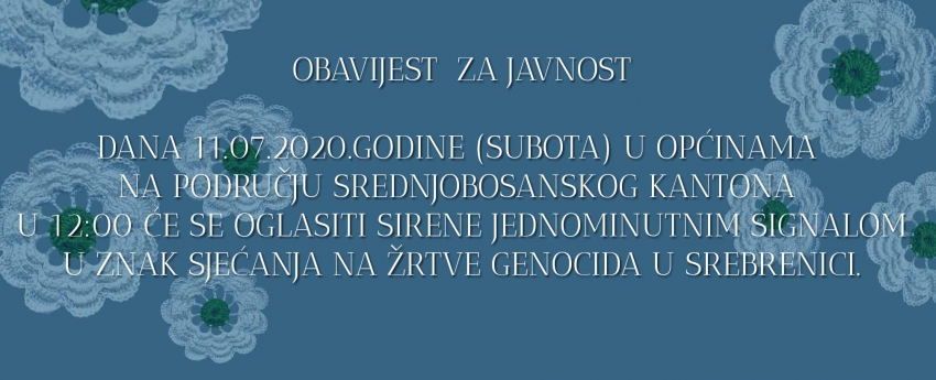 OBAVIJEST ZA JAVNOST