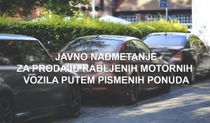 JAVNO NADMETANJE ZA PRODAJU RABLJENIH MOTORNIH VOZILA PUTEM PISMENIH PONUDA 2021.g.