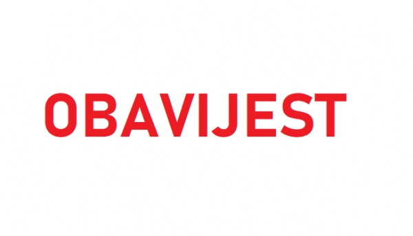 OBAVIJEST  ZA JAVNOST